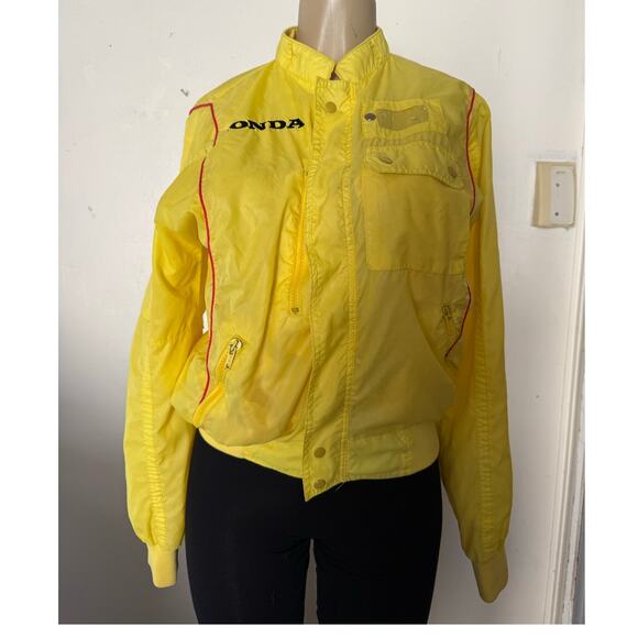 Vintage Rare Honda Racing Yellow Bomber Jacket — Size M — Made in Korea - Picture 2 of 11